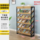 尚賀金屬鋼木資料架落地售樓處宣傳冊(cè)雜志收納書(shū)籍報(bào)刊架廣告牌展示架 6層高158x寬80x深30黑(白)架 面板顏色備