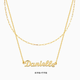 彌戀定制字母項鏈女925銀刻名字diy數字吊墜生日禮物送女友紀念日 【疊戴款】金色名字鏈【竹節鏈】