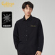 卡賓（CABBEEN）【高級(jí)感】金線刺繡長(zhǎng)袖襯衫男2024秋季新款寬松彈力潮牌襯衣 煤黑色01 L /175/50