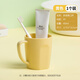 茶花刷牙漱口杯食品級洗漱牙刷杯子簡(jiǎn)約時(shí)尚便攜家用情侶款刷牙杯 黃色450ml-1個(gè)