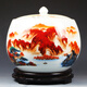 景鑫景德鎮陶瓷器鴻運當頭聚寶盆家居客廳玄關(guān)裝飾品辦公室桌面大擺件 （高24cm）鴻運當頭【帶蓋】底座