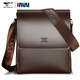 七匹狼男士單肩包商務(wù)成熟簡(jiǎn)約翻蓋單肩斜挎包豎款中大號多功能定型男包 啡色大號25*29*8cm