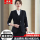 豪耀小西裝女外職業(yè)裝女裝套裝秋冬季面試正裝大學(xué)生工作服春裝女上衣 黑色西裝 L 碼（適合體重100-110）