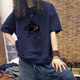 純棉重磅短袖t恤女夏季2025新款爆款寬松慵懶風(fēng)美式復古半袖上衣 藏藍色【純棉重磅】 2XL （140-160斤）