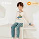 頂瓜瓜頂呱呱保暖內衣兒童男童秋衣秋褲套裝純棉男孩家居服 米色 170