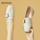 達(dá)芙妮（DAPHNE）單鞋女皮鞋新款女鞋春秋款英倫風(fēng)工作職業(yè)一腳蹬樂福鞋 1028款米色、 跟高3cm 37 (235mm)