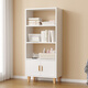 酷林書(shū)柜書(shū)架落地置物架簡(jiǎn)易收納架圖書(shū)文件架儲物架實(shí)木腿 暖白色4層