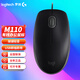羅技（Logitech） M110/M111有線(xiàn)鼠標 辦公家用鼠標 輕音鼠標 即插即用全尺寸 M110有線(xiàn)鼠標-黑色 有線(xiàn)