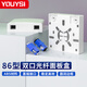 YOUYSI86型光纖面板 光纖信息盒 皮線光纖信息面板 雙口SC型面板光纖盒入戶盒 雙口信息面板（不含法蘭）1個(gè)裝