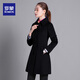 羅蒙職業(yè)呢子大衣女修身工作服商務(wù)氣質(zhì)通勤外套冬中長(cháng)款 黑色 XL