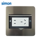 西蒙（SIMON）西蒙地插全銅銀色防水滑蓋式五孔地插不銹鋼地面家用不含底盒