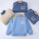 蕾叮咔2026秋冬新款兒童夾棉加絨衛衣男童加厚三層保暖大童高領(lǐng)上衣XPP 藍色 三層夾棉 130