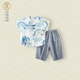 漢宮優(yōu)品男童套裝夏季短袖周歲漢服兒童新中式國風(fēng)嬰兒分衣服龍寶寶夏裝 俏若游龍 110