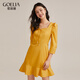 歌莉婭   長(cháng)袖連衣裙  112R4K1YF 45Y蔗黃 S