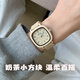 喬治伯爵2025新款學(xué)院風(fēng)女款考試用初中高中學(xué)生女生電子表靜音小方塊手表 奶茶色【顯白百搭+靜音準時(shí)】