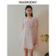 MAXRIENY【商場(chǎng)同款】假日玫瑰裙春日仙美茶歇裙玫瑰碎花連衣裙夏 粉花 L 03