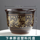 智宙金錢(qián)樹(shù)花盆陶瓷花盆家用客廳種金錢(qián)樹(shù)發(fā)財樹(shù)君子蘭專(zhuān)用花瓶處理福 古銅27cm(+塑料托盤(pán)） 底部留孔
