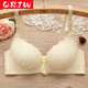 QRJW文胸套裝聚攏內衣學(xué)生初高中少女小胸育期無(wú)鋼圈定型防下垂胸罩 661#黃色單件 38/85