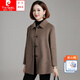 皮爾卡丹（pierre cardin）新國標【時(shí)尚女裝】雙面羊絨大衣女小個(gè)子2025秋冬新款大尺碼毛呢 深豆灰 M