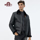 獸王海寧皮草男 皮毛一體男士皮衣羊毛皮翻領(lǐng)冬季加絨加厚外套商務(wù)休 黑色 2XL 54(185/104A)