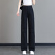 定原美式工裝褲女秋季新款高端全棉直筒褲寬松顯瘦休閑褲子運動(dòng)登山褲 8623黑色【夏季薄款】 L /28【建議102-112斤】