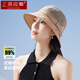 上海故事真絲遮陽帽女士夏季帽子防曬防紫外線桑蠶絲太陽帽送媽媽長輩生日禮物 SSS24MZ18 卡其色