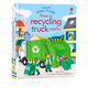 Usborne偷偷看里面系列 回收車工作原理 英文原版繪本 Peep InsideHow a Recycling Truck Works 紙板翻翻書 洞洞書 尤斯伯恩科普