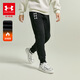 安德瑪（Under Armour）男大童加絨針織長褲春季兒童加厚保暖褲男女童運動長褲244225177 黑色 150