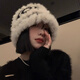 妙奕嘉醒獅帽子女秋冬季毛線帽保暖漁夫帽毛絨可愛兔毛針織帽滑雪包頭帽 醒獅毛絨帽