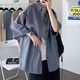 暢登工裝短袖襯衫男港風(fēng)日系薄款襯衣夏季潮牌潮流衣服設(shè)計(jì)感高級外套 藍(lán)色 【186】 XL 【130斤左右】