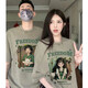MDlila520情侶衣服情侶裝夏季小眾2025年新款情人節(jié)短袖t恤團體班服定制 (卡通頭像)灰綠色單件 M 女（建議105-120斤）