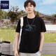 TEEK潮流短袖t恤男生百搭上衣 青少年夏季休閑男裝帥氣時(shí)尚半袖衫衣服 HS16L黑色 L