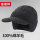 恒源祥帽子男秋冬季羊毛針織帽加厚護耳戶(hù)外鴨舌毛線(xiàn)帽 深灰色