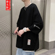 【肥仔250斤超大碼6XL】春夏季刺繡七分袖T恤男士短袖加肥加大碼半袖潮胖子寬松冰絲體恤加肥加大碼 黑色 6XL 230-270斤