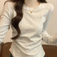 禾戀淑長(zhǎng)袖上衣t恤修身打底衫內(nèi)搭女秋季2025新款緊身女正肩輕薄可外穿 褶皺收腰長(zhǎng)袖打底衫【麻灰色】 L 【建議102-115斤】