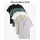 ABERCROMBIE & FITCH男裝24夏款5件組合裝經典小麋鹿亨利領短袖T恤KI124-4177 黑色，白色，灰色，米色，綠色 M