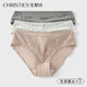 Christies女士?jì)妊澟啃愿欣俳z10A抗菌純棉襠純欲風(fēng)透氣女生少婦內褲頭3條