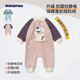 minizone秋冬季嬰兒卡通雙面搖粒絨連體衣保暖男女?huà)胪瘜殞毦蛹曳屡婪?紫粉雪人 80cm