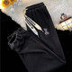 柏銘臣運動(dòng)衛休閑褲子男春季寬松潮流直筒闊腿褲男高街束腳長(cháng)褲子男裝 黑色 XL 【建議120-140斤】