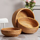 半物生活水果籃藤編果籃圓形編織籃客廳茶幾收納筐面包籃子干果點(diǎn)心零食盤(pán) 秋藤圓形果籃中號