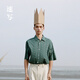 速寫(xiě)男裝春夏新款襯衣棉質(zhì)復(fù)古個(gè)性設(shè)計(jì)花色襯衫男街頭休閑 347綠色系多彩混雜色 S