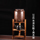 茗泥堂（MINGNITANG） 宜興原礦紫砂水缸儲(chǔ)水罐帶水龍頭/抽水上水器陶瓷凈水缸家用水缸 10升牡丹水缸 水龍頭款+高木架