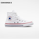 匡威（Converse）兒童高幫帆布鞋春秋男女童魔術(shù)貼休閑鞋全明星經(jīng)典軟底小白鞋童鞋 白色(偏大,拍小一碼) 34 【建議腳長21.5cm】