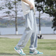 WEIJUE淺色牛仔褲男生春夏季2025新款寬松褲子男士薄款休閑褲夏天男款 淺藍(lán)色【紐扣腰】 XL