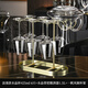RIDOSS新款紅酒杯醒酒器套裝家用高檔杯架歐式大號葡萄酒水晶高腳杯 浪漫款*6+帶把款+金色一帆風(fēng)順架