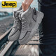 JEEP吉普棉鞋男加絨加厚2021冬季男鞋時(shí)尚保暖雪地靴中高幫男士馬丁靴戶(hù)外靴子男 高幫加絨灰色 250/40（此款40碼=運動(dòng)鞋41）