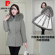 皮爾卡丹（pierre cardin）派克服女2025冬新款獺兔毛內(nèi)膽可拆卸小個(gè)子短款海寧皮草外套針織 軍綠【兔毛內(nèi)膽+里襯加棉雙層保 L