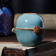 天瑯窯哥窯旅行茶組便攜旅行出差商務(wù)高端禮品茶壺茶杯高檔茶具瓷器手工 寶藍色