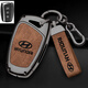 馳界適用于23款北京現代新勝達鑰匙套2013/15/17款第四代車(chē)全包殼扣 智能A款【槍棕】圓環(huán)繩扣