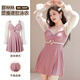 鉑吶苓泳衣微胖女孩遮肉顯瘦溫泉新款高級感保守遮肚胖mm游泳衣無(wú)鋼托 長(cháng)袖大碼泳衣【粉色均碼】